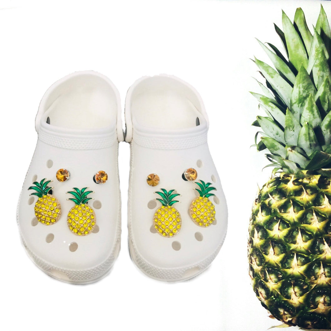 High End Shiny Gold & Silver Pineapple Charm for Crocs. Charms for your Crocs, Croc Accessories for Girls and Adult Women