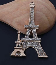 Load image into Gallery viewer, Shoe Charm Gold Rhinestone EIFFEL TOWER. Shoe Accessories for Girls and Adult Women
