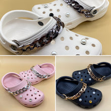 Load image into Gallery viewer, Crocs Chains High Quality Bling Shiny Gold/Silver/Grey Set for Crocs. Chain Charms for Crocs.
