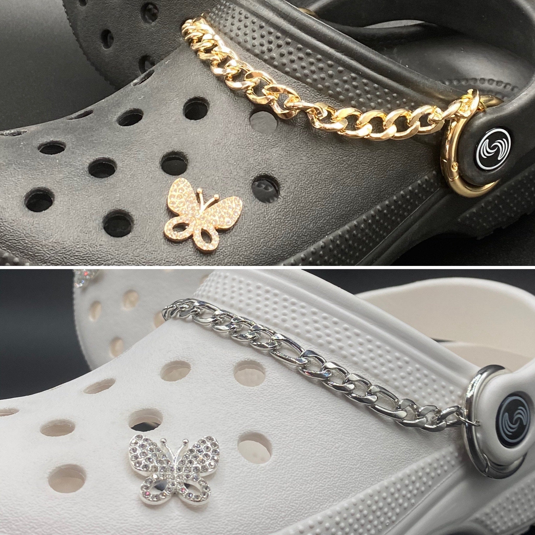 Crocs gold silver store diachain set