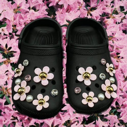 Crocs Charm WHITE Daisy Floral / Pearl / Diamond 12pcs / 24pcs Shoe  Decoration Accessories for Girls and Adult Women 