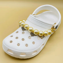 Load image into Gallery viewer, Pearl Chain for Crocs. High Quality Gold Pearl Chain Charm Set. Charms for Crocs. Suitable for Crocs or Similar Shoe.
