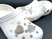 Load image into Gallery viewer, Crocs High Quality Rhinestone Lovely Bling Heart Gold and Silver Set. Charms for Crocs.
