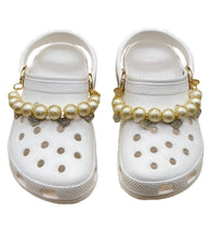 Load image into Gallery viewer, Pearl Chain for Crocs. High Quality Gold Pearl Chain Charm Set. Charms for Crocs. Suitable for Crocs or Similar Shoe.
