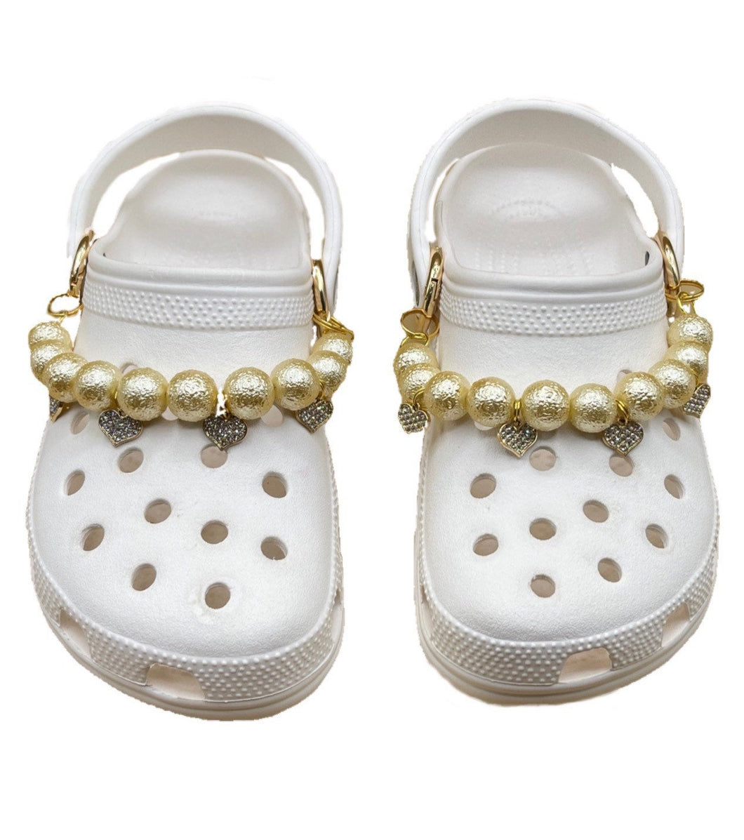 Pearl Chain for Crocs. High Quality Gold Pearl Chain Charm Set. Charms for Crocs. Suitable for Crocs or Similar Shoe.