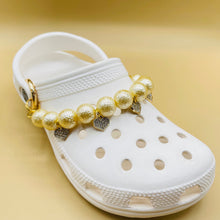 Load image into Gallery viewer, Pearl Chain for Crocs. High Quality Gold Pearl Chain Charm Set. Charms for Crocs. Suitable for Crocs or Similar Shoe.
